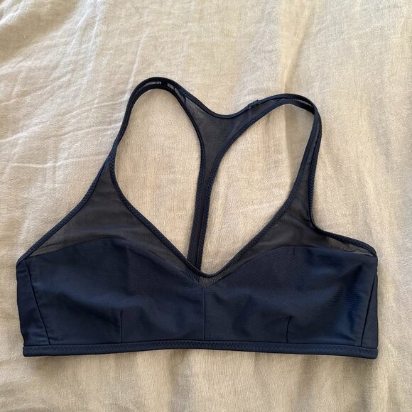 Lululemon Reversible Mesh Black / Striped Swim Suit Top Size Small - Picture 1 of 3